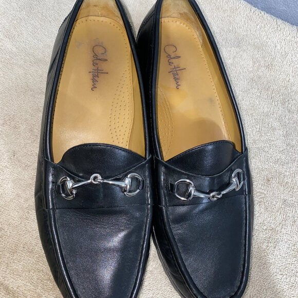 Cole Haan Men’s 9.5M Black Leather Horsebit Loafers Lug Sole Dress Casual Shoes - Picture 2 of 7